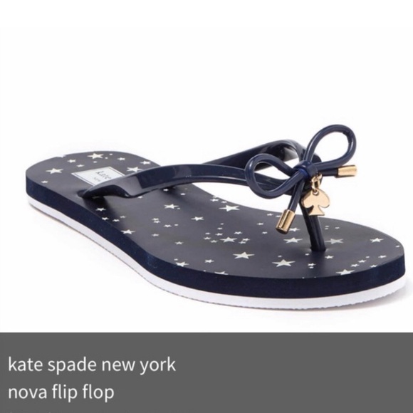 kate spade Shoes - NEW KATE SPADE Navy Star Nova Bow Flip Flops 9B New in Box